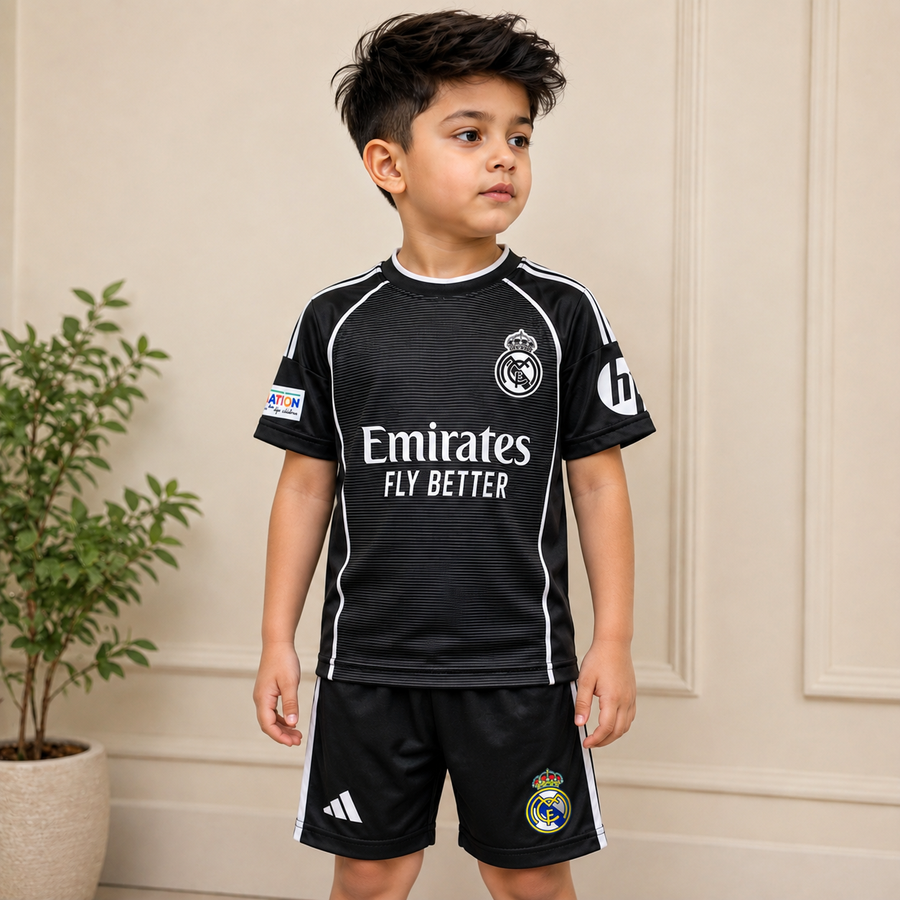 Real Madrid 2025-2026 Black Kit for Baby