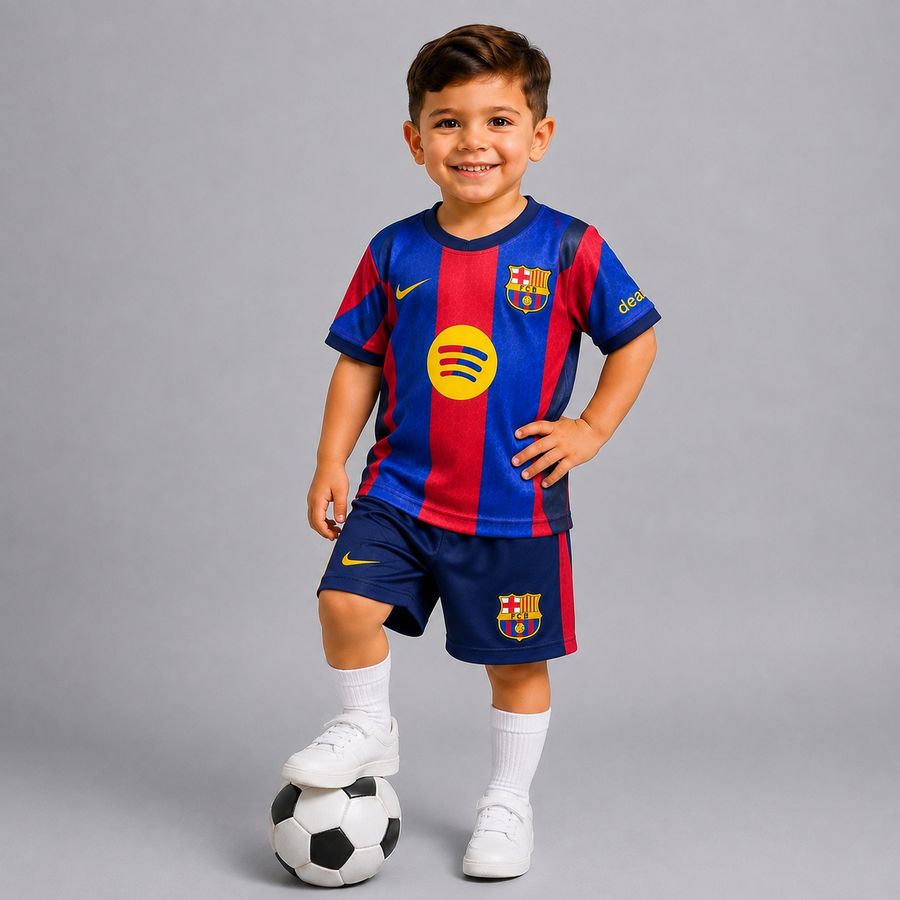 2026-2027 Barchelona Home Kids Jersey + Pant Set