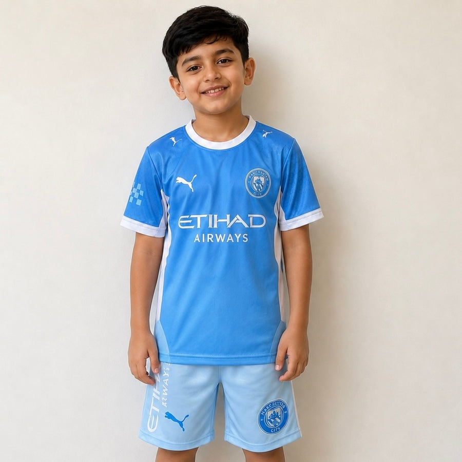 Manchester City Home kit 2026-2027 Kids Jersey + Pant Set