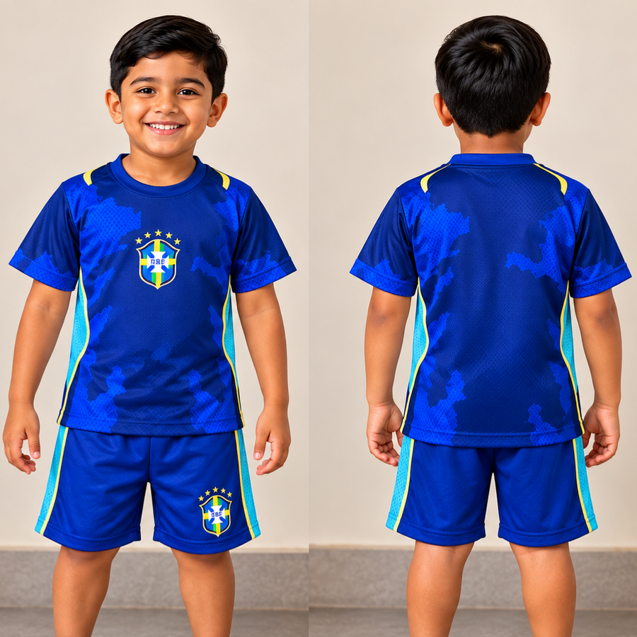 FIFA WORLD CUP 2026 BRAZIL AWAY KIDS JERSEY+PANT SET